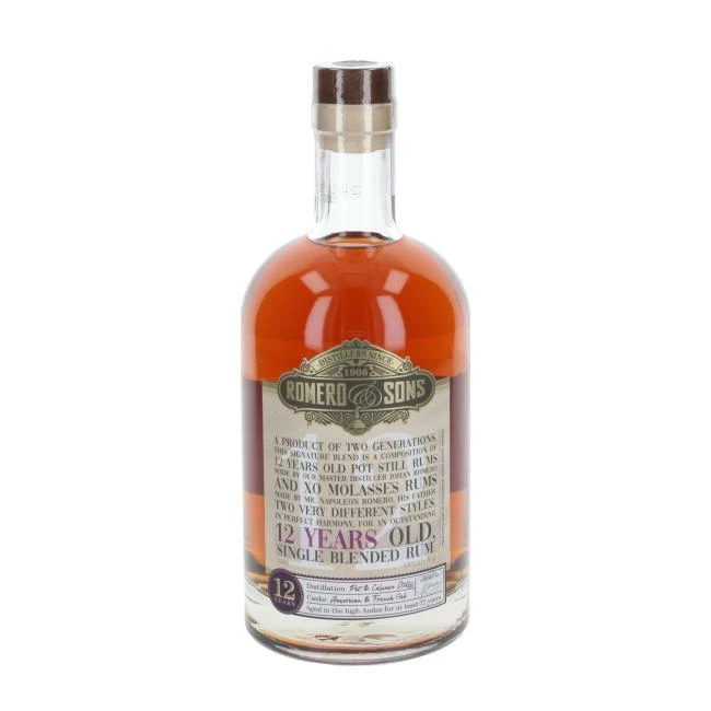 Romero & Sons Single Blended Rum 12 Jahre 1 Romero & Sons Single Blended Rum 12 Jahre